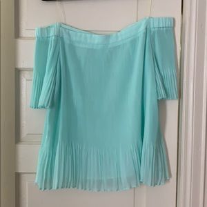 Off shoulder blue top